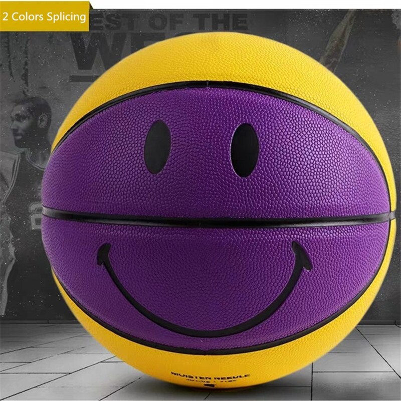 Men Youth 5#/7# Sports Basketball Smile Patterns Indoor Outdoor Training/Competition Basketballs Birthday