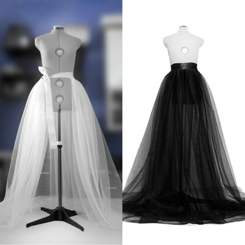 Falda para de boda larga tutú de tul transparente Línea A para mujer de princesa vendaje de malla Maxi faldas Negro Azul rojo blanco
