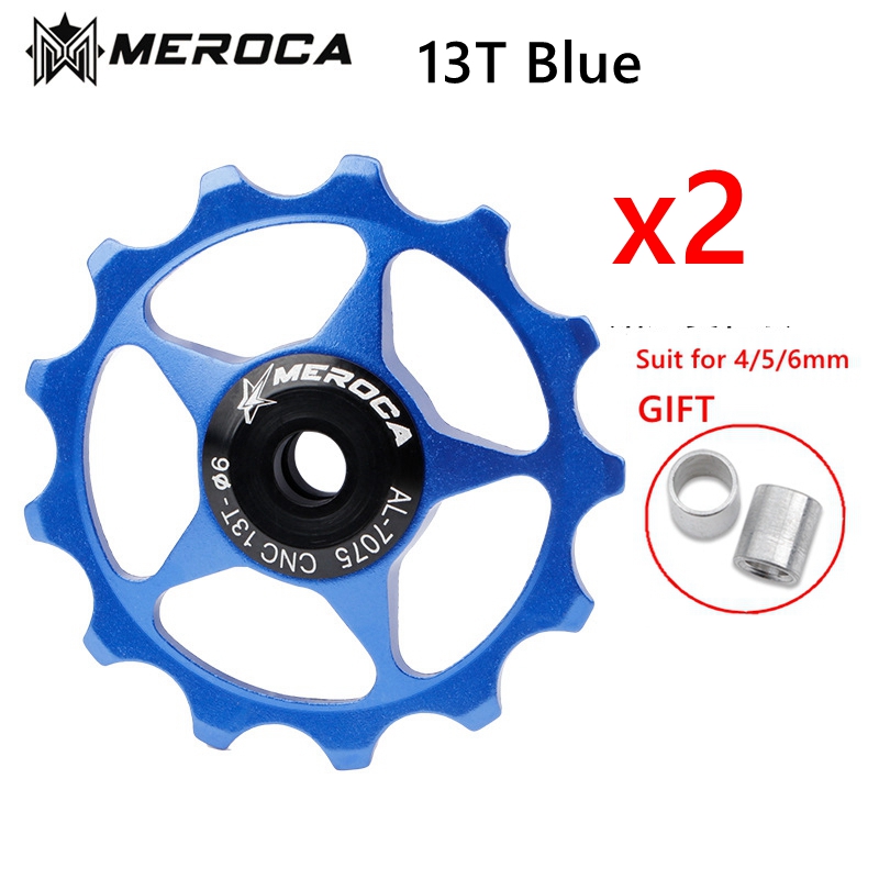 MEROCA 2 stücke MTB Rennrad Schaltwerk Rolle einstellen Fahrrad Jockey führen Rad Unterstützung 8-11 Geschwindigkeit 11T 13T für Shimano Sram: violett