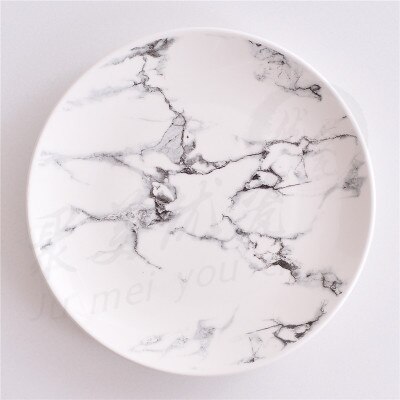 Vajillas ceramica platos de cer mica advanced texture marble grain plate Nordic stone plate home marble tray: 20cm 8inch / 8 inches