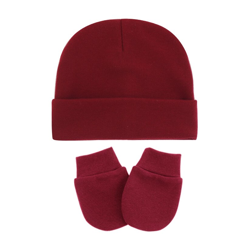 Newborn Winter Hat Gloves Set Boy Girl Warm Cotton Kids Beanies Stuff Children Accessories Baby Bonnet Babies Photography Props: E219598