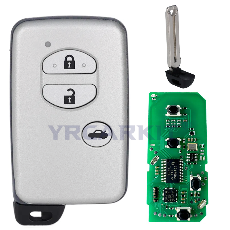 Llave remota inteligente para coche, para Toyota Land Cruiser Prado Camry Crown Aurion LC200 A433 F433, llave inteligente para coche, Chip 4D, 433Mhz: Blanco / 5 Botones
