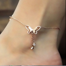 Butterfly Anklet Pendant Tassel Foot Chain Jewelry For Women Summer Yoga Beach Leg Bracelet Handmade Anklet Jewelry