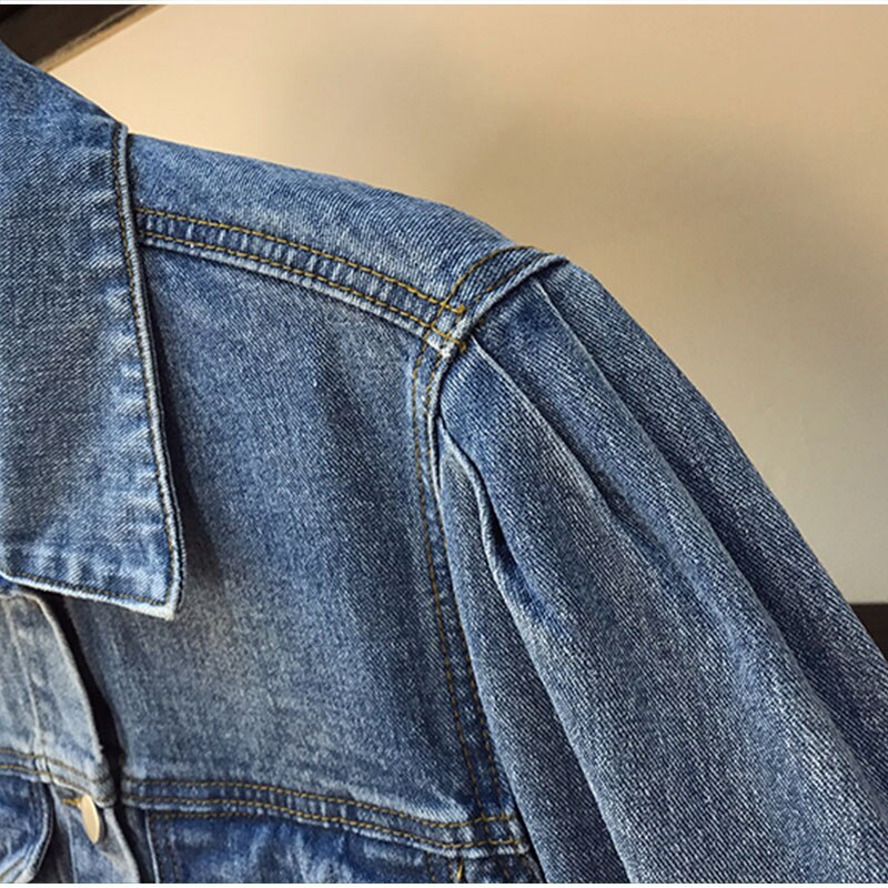 Vestes en jean à manches longues bouffantes 4XL pour femmes, Streetwear décontracté, automne et printemps