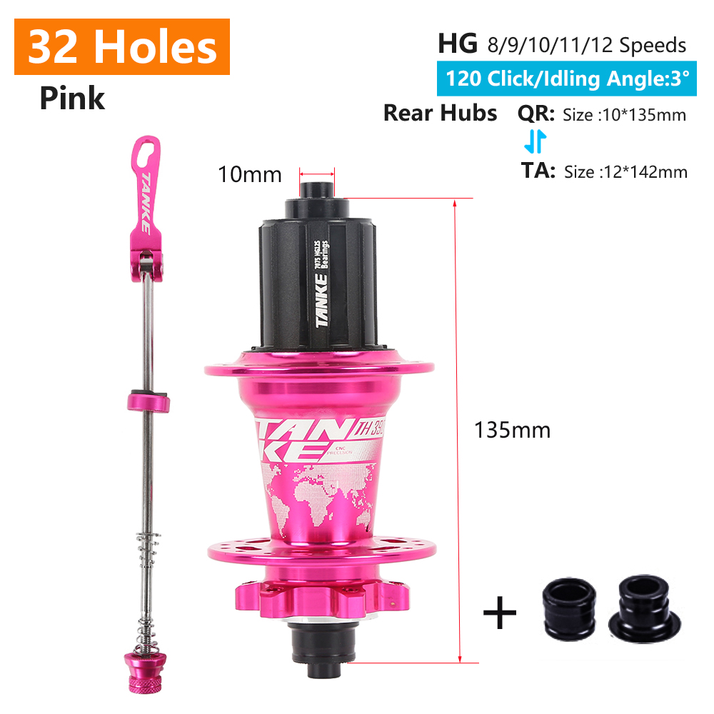 TANKE 120 Kliknaaf 6 Lager MTB Mountainbike Hub Voor Achter 28 32 36 Gaten QR Steekas Uitwisseling Schijfrem Fietsnaven HG