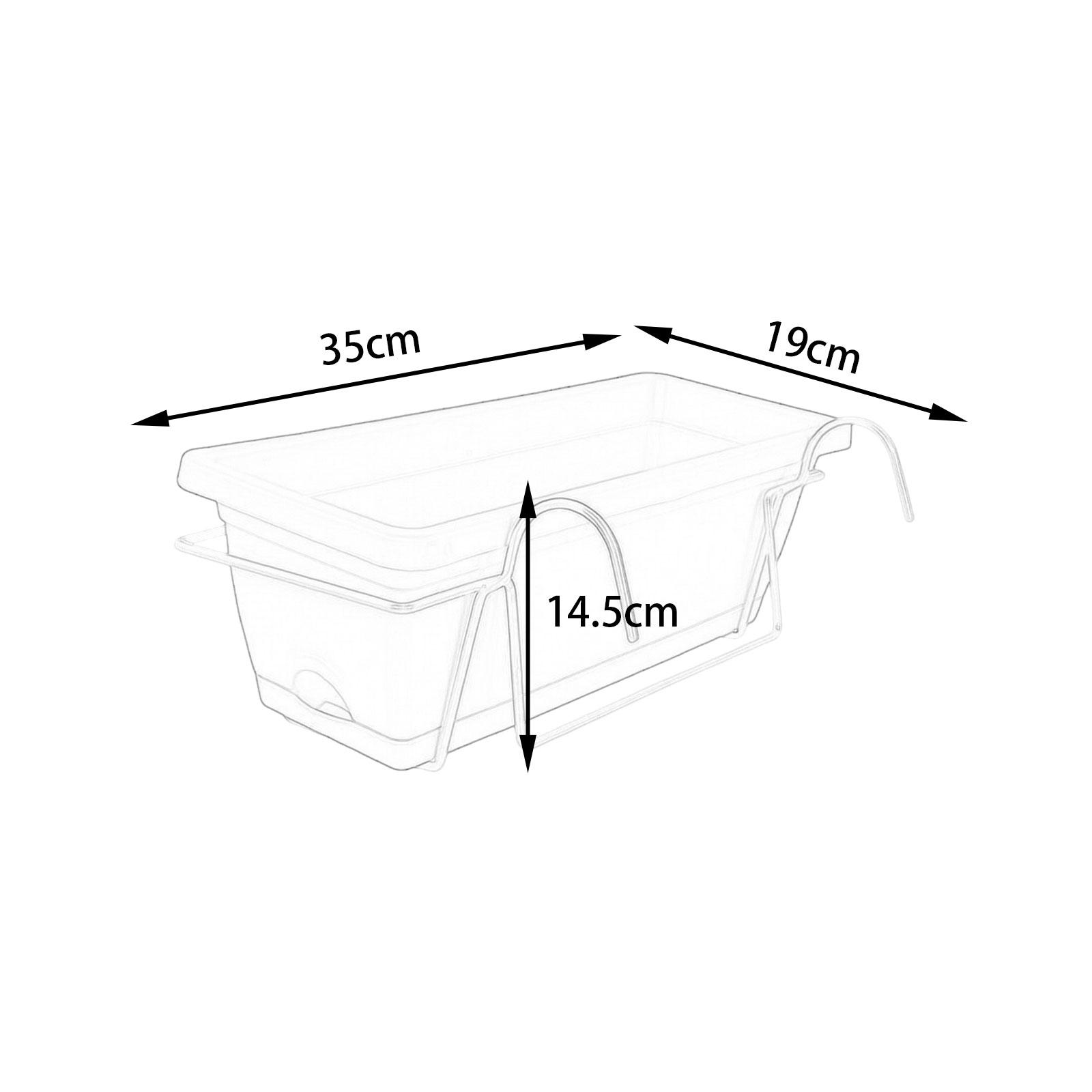 Balcony Railing Planter Flower Pot with Tray Rack Vegetable Planting Pot Plant Basket Window Box for Yard Farmhouse Outdoor