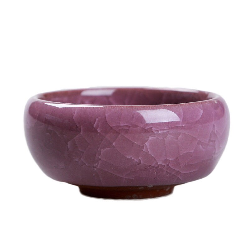 Maceta de cerámica vidriada con grietas, planta de macetas flor suculenta, maceta para hogar, oficina, escritorio, planta de decoración: Violet