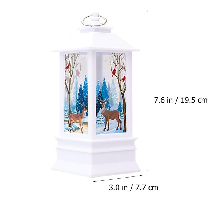 2Pcs Attractive Christmas LED Wind Lamp Night Lantern Desktop Adornment Wind Lantern Xmas Party Home Desktop