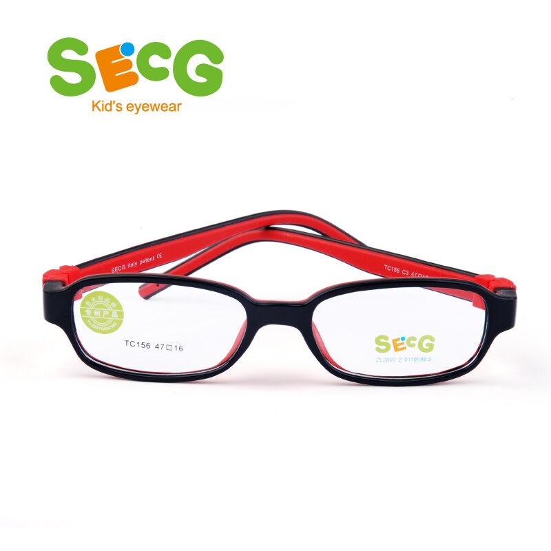 SECG-gafas cuadradas desmontables para niños, Marco para gafas de niños, flexibles, de silicona sólida, para estudiantes, lentes ópticas: C3