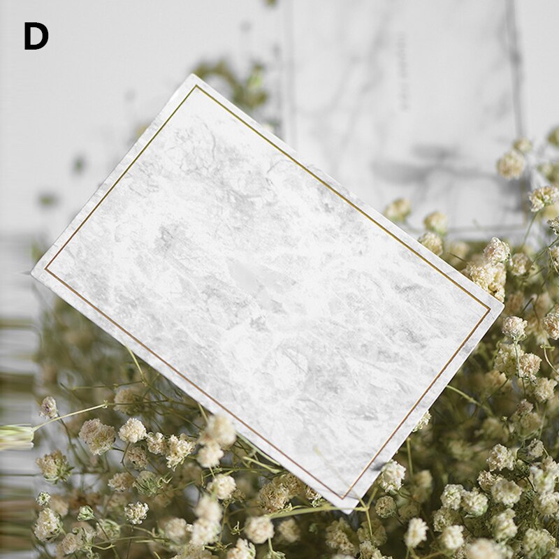 1PC Marbled Gold Stamping Card Fold Greeting Card Birthday Wishes Wedding Invitation Card Festival Party Supplies: Type D