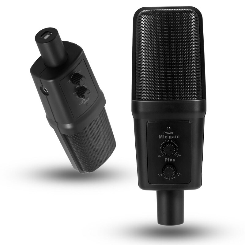 SF-970 Wired Microphone USB Condenser Sound Recording Mic with Stand for Chatting Singing Karaoke Laptop Skype