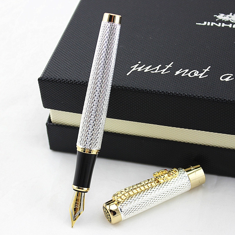 Jinhao 1200 Golden Dragon luxury business school office Writing Fountain Pen