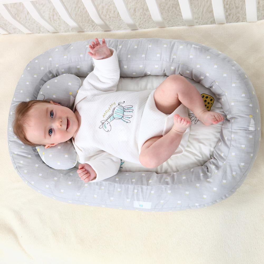 Draagbare Baby Nest Bed Wieg Afneembare Wasbare Beschermen Kussen Met Kussen Fit 0-12 Maanden Baby Voorkomen Baby Rollover bed Voering