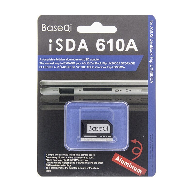 BaseQi Lenovo adattatore per scheda Micro SD in alluminio lettore di schede SD 901A/610A per Lenovo Yoga Pro 2 e Leenvov Flex-4 14 pollici