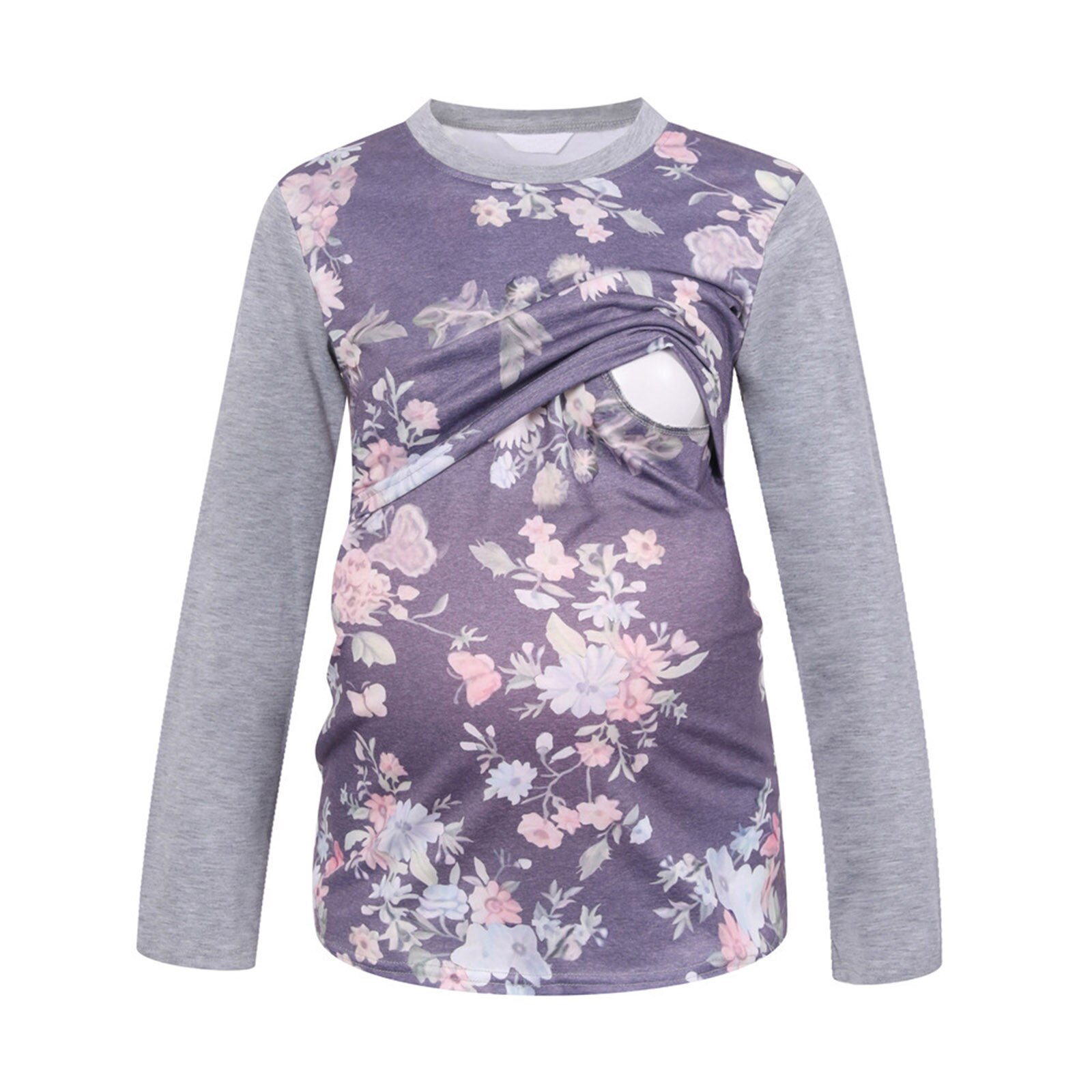 Women Maternity Tops Long Sleeve Mom Pregnant Nursing Baby Floral Maternity Breastfeeding Tops Blouse Casual Clothes Tees Tops