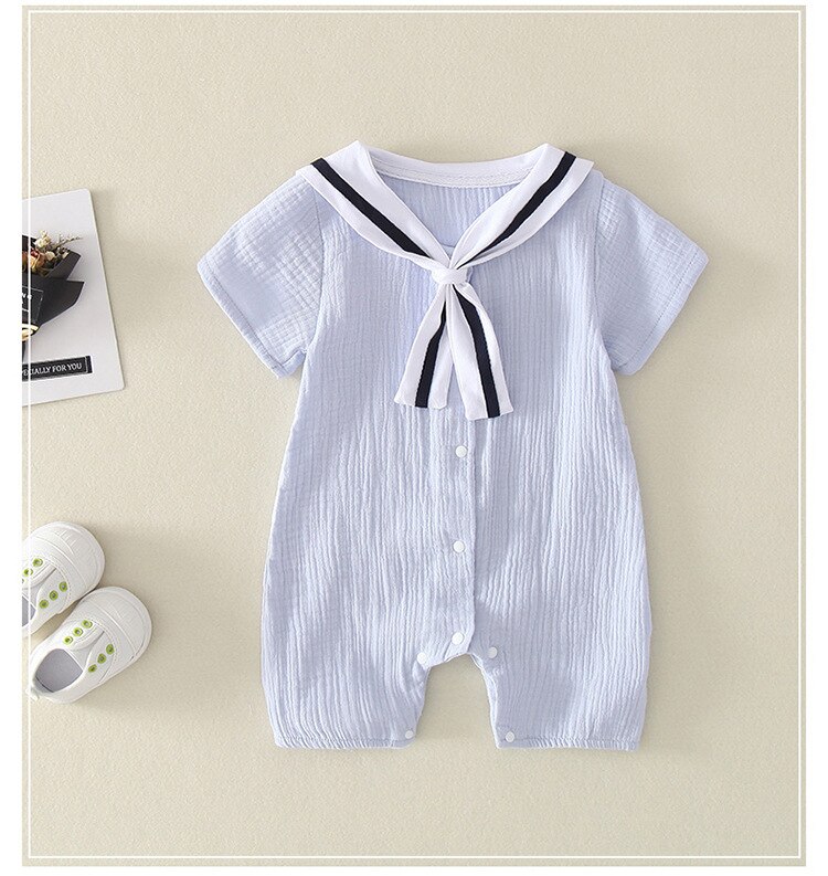 Baby Gaze Baby Spielanzug-overall Baby Kleidung Sommer Doppel Baumwolle Baby Kleidung Romper: Blue / 6m