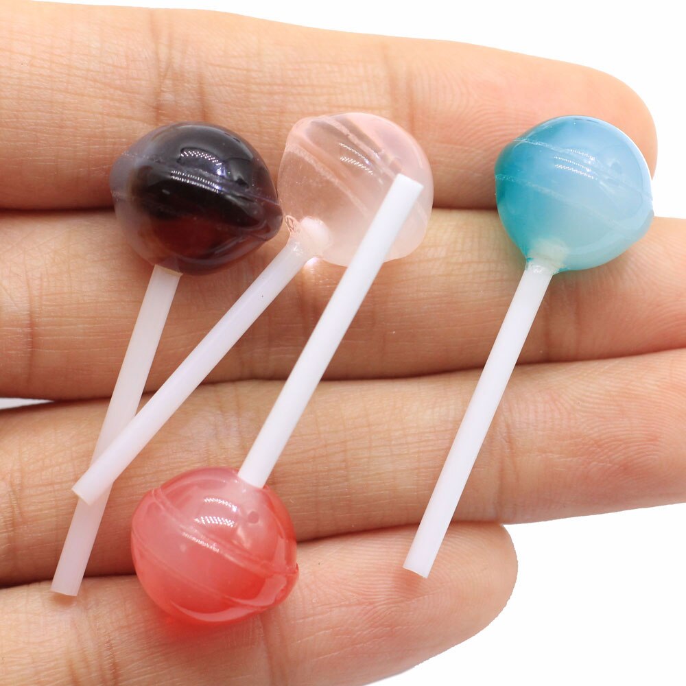 Piruletas redondas de colores en miniatura para hacer joyas, 50/100 Uds.
