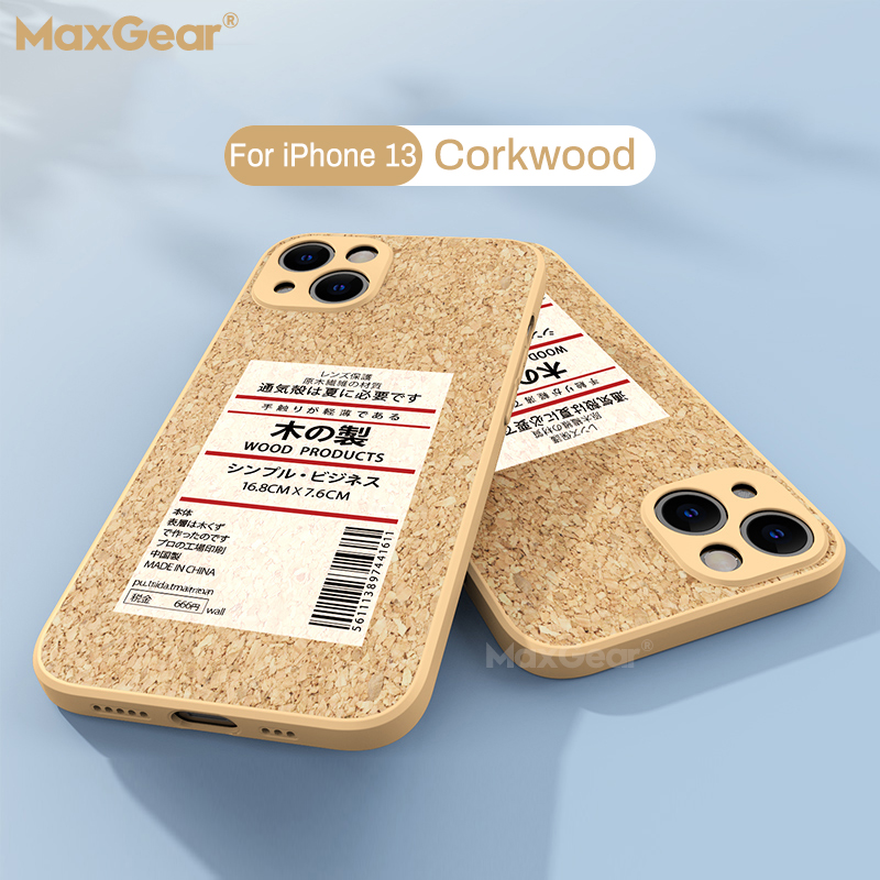 Funda de corcho de madera con letras para iPhone, 13, 12 Pro Max, Mini, 11 Pro Max, XR, X, XS Max, 7, 8 Plus, funda de silicona suave a prueba de golpes