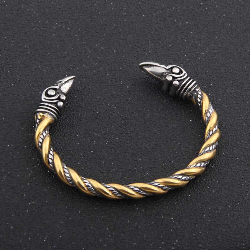Rustfrit stål ravn armbånd indiske smykker tilbehør viking armbånd mænd armbånd manchet armbånd til kvinder armbånd: Stil 3 no kasse