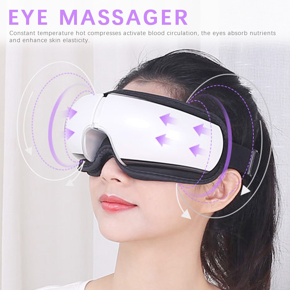 Bluetooth Augen Massagegerät Vibration Elektrische Musik Spa Faltbare Luftdruck Heizung Auge Pflege Instrument Auge Müdigkeit Massage