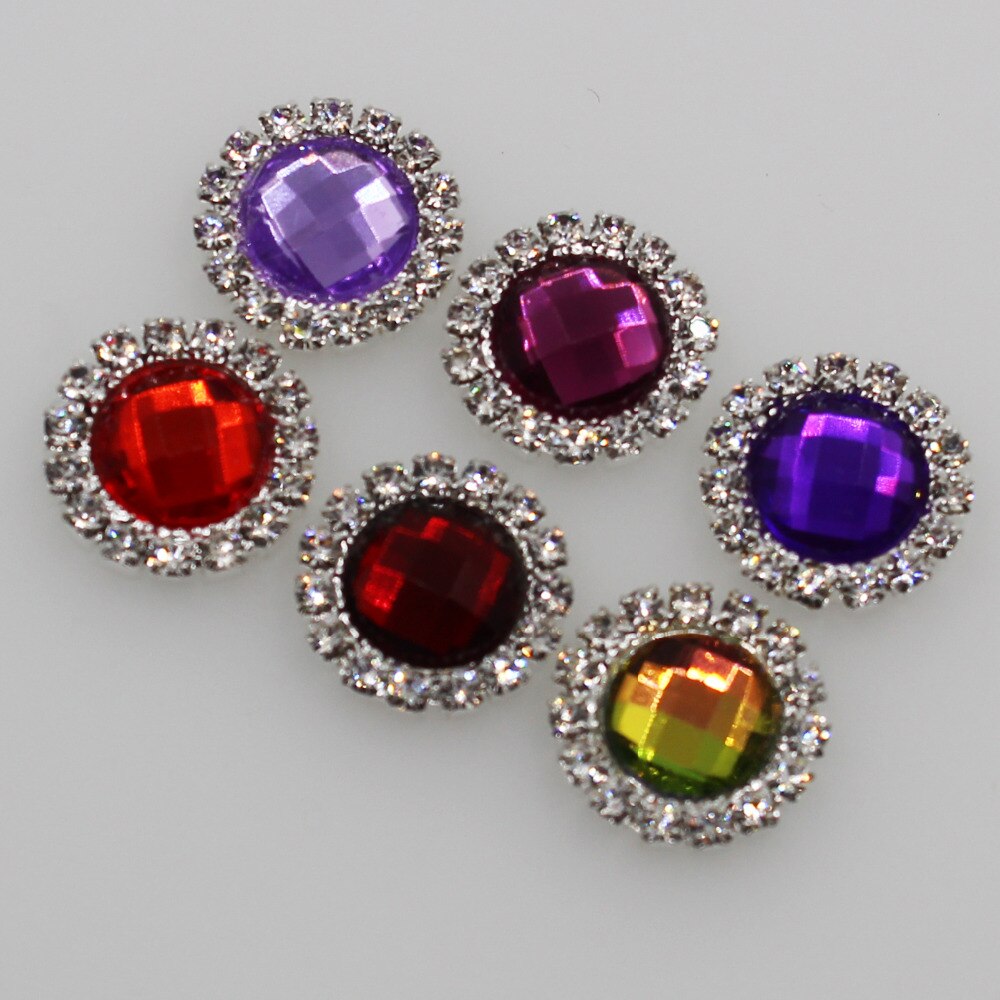 10 st 15mm naaien kleding Rhinestone shank knoppen Clear Crystal Acryl Bruiloft decoratieve DIY kleding ambachten accessoire