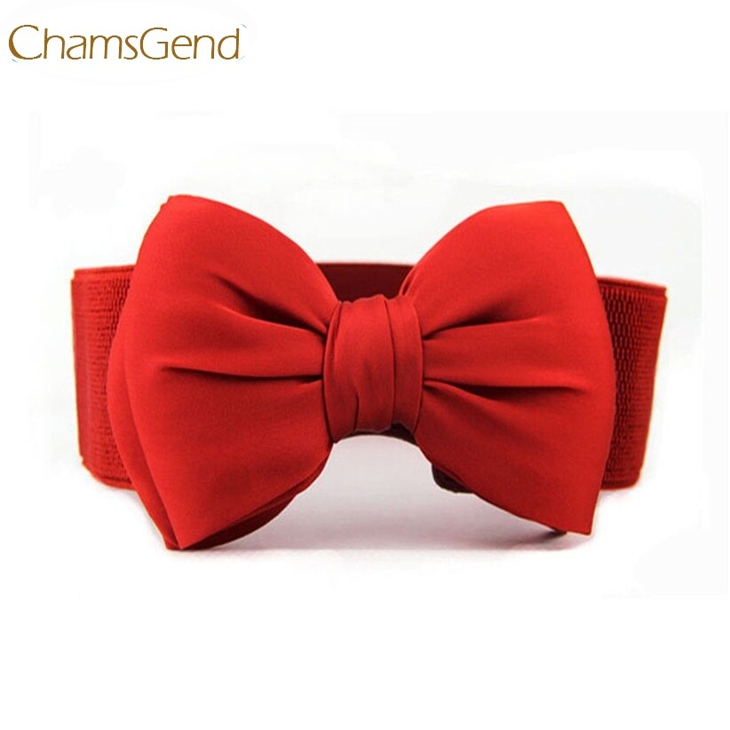 Chamsgend Nieuw Mode vrouwen Elastische Taille Blet Met Grote Strik July13