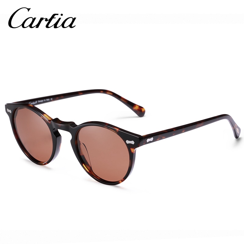 Carfia Gafas De Sol Mujer Hombre Polarizadas Redondas lentes de sol Gregory Peck Women Vintage Sunglasses 100% UV400 5288