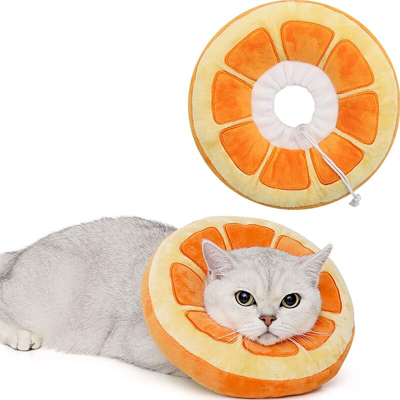 Katze Erholung Kragen Obst Geformt Erholung Einstellbar Baumwolle Mischungen Nacken Verhindern Biss Erholen Haustier Elizabeth Welpen Katze Kegel Kragen