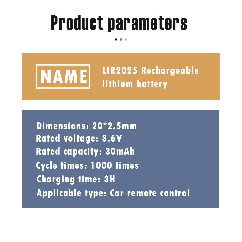 LIR2025-batería recargable de iones de litio 3,6 V, botón de litio, reemplazo de LIR 2025 CR2025/ML2025, 10 Uds.