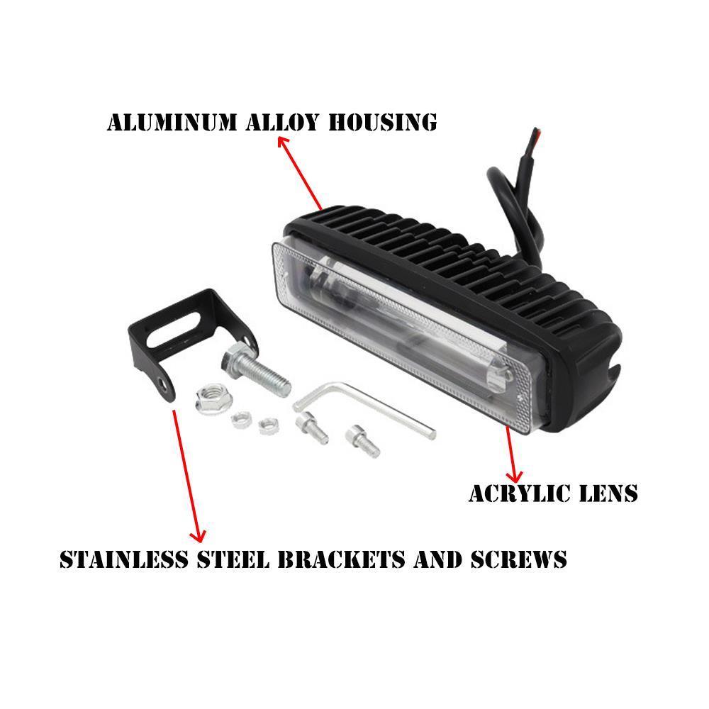 Fuleem 1PCS Waterproof LED 30W Forklift Truck Red Blue LED Linear Light Safety Warning Lamp Working Light