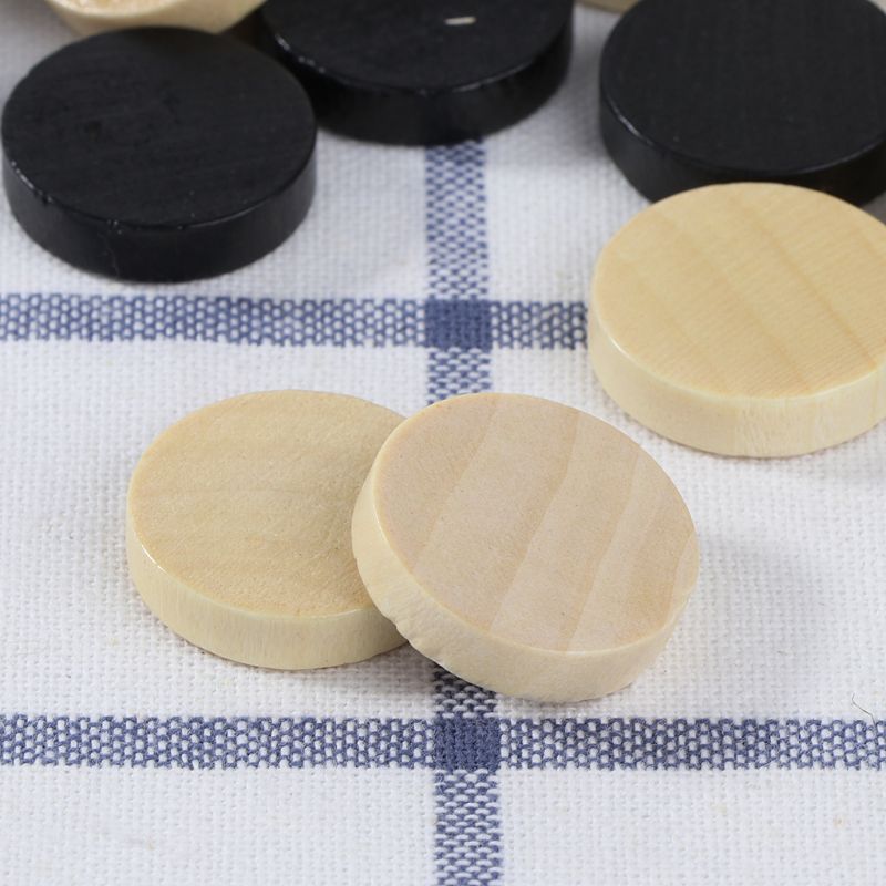 Juego de 30 piezas/1 Juego de piezas de ajedrez de madera para damas, Backgammon, blanco y negro, creativos y simples para jugar