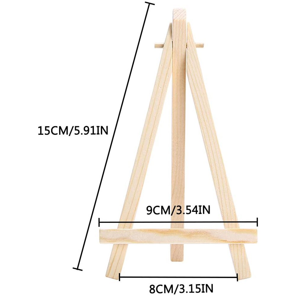 10Pcs 9x15cm Mini Wooden Easel Triangle Wood Wedding Table Card Stand Display Holder Children Painting Craft