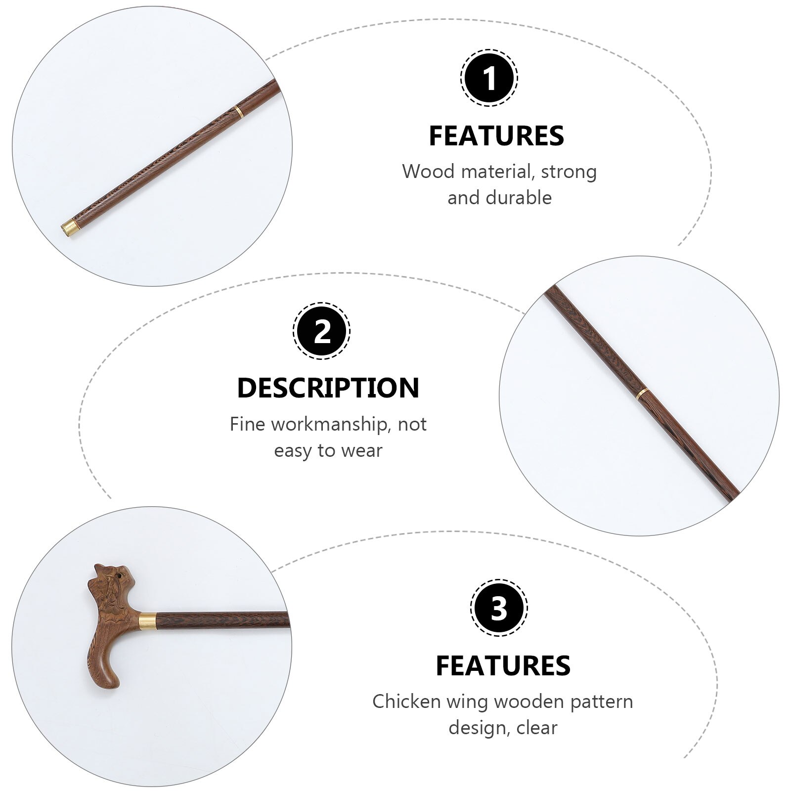 Detachable Travel Walking Stick Pole Anti-skid Walking Pole for Elderly