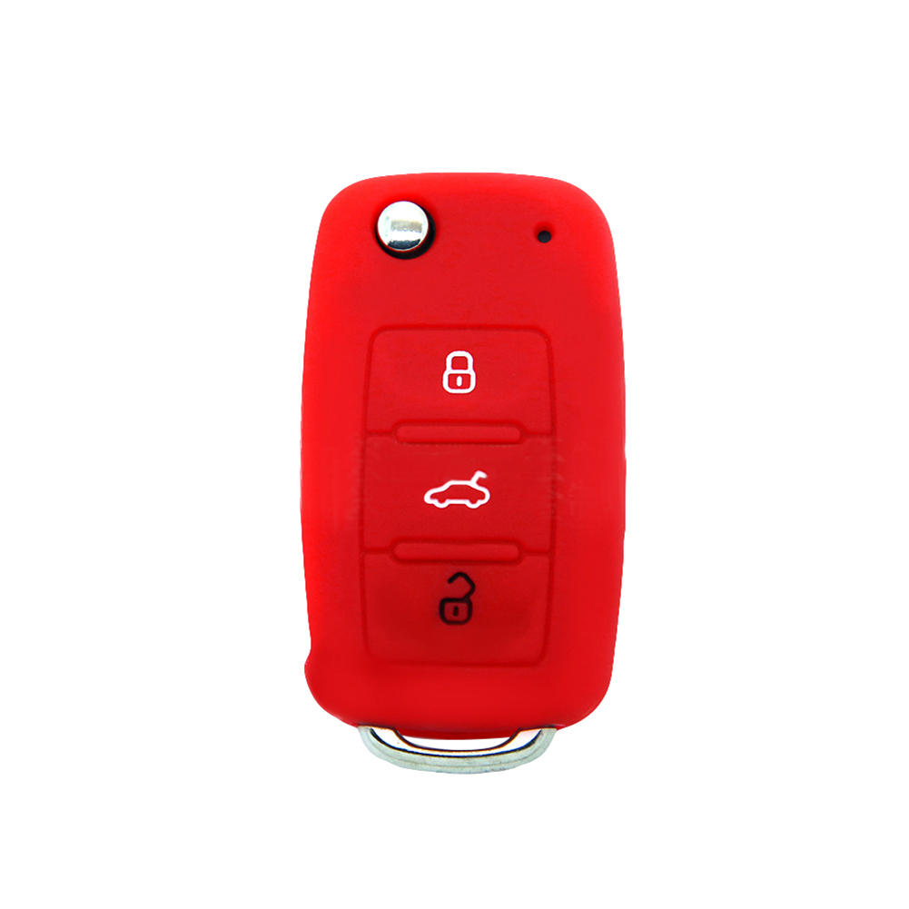 Silikone bilnøgle beskyttelsescover til golf bora golf skoda: Rød