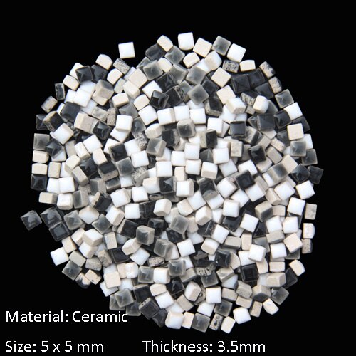 Tuile de mosaïque en Micro céramique de 5mm, épaisseur: 3.5mm, matériel artisanal pour loisirs de bricolage Mini carreaux de mosaïque en porcelaine, bricolage: White and Black