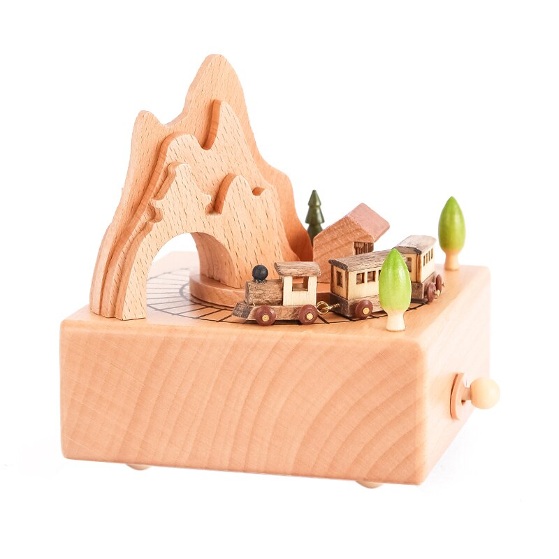 Holz Karussell Spieluhr riesenrad Kleines Mädchen Art Geburtstag Hause eingerichtet retro holz hause dekorationen