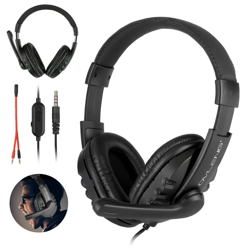 Portable 3.5mm Over-ear Gaming Headset Stereo Sound Headphone For PS4/Nintendo Switch/Xbox One/Laptop Gaming Headphone: black