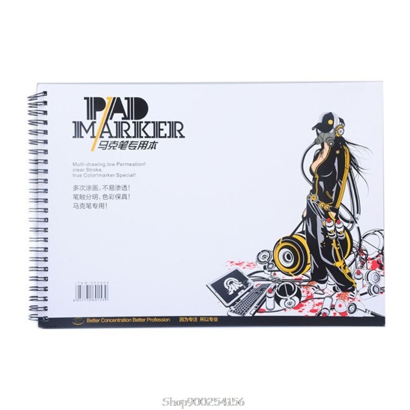 34 blatt A3/A4/A5 Professionelle Marker Papier Spirale Skizze Notizblock Buch Malerei Zeichnung Liefert N04 20: A3
