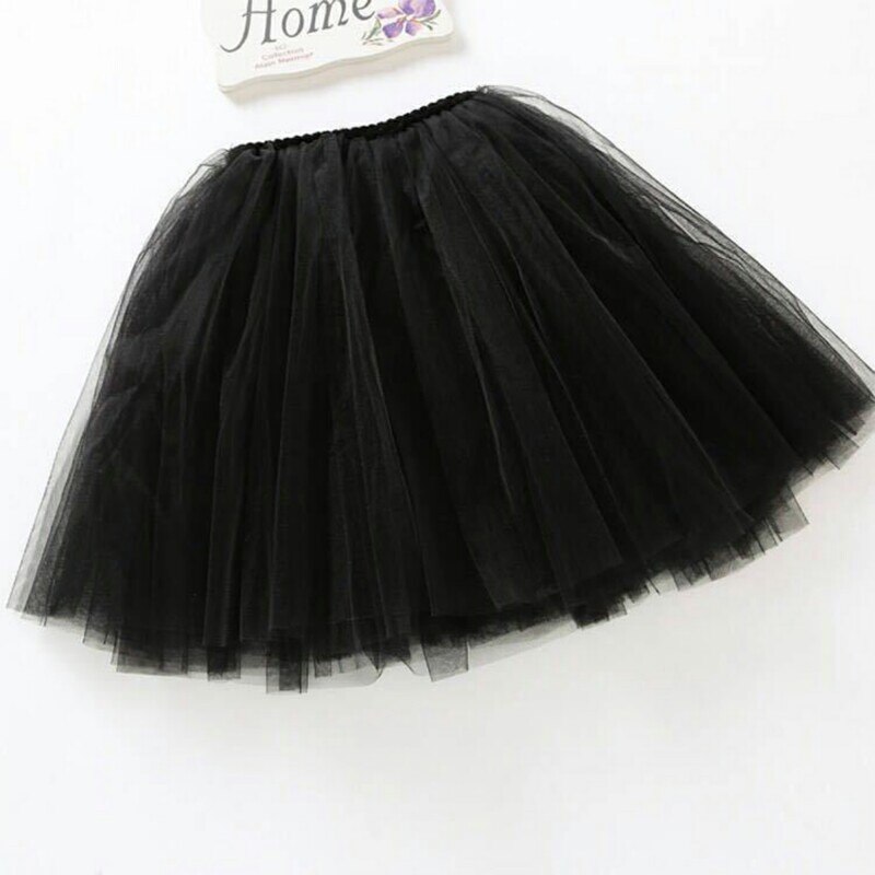 Zomer chiffon babymeisjes tutu rokken lange meisjesrokken voor 3-5t kinderen zachte prinsessenmeisjeskleding bebé babyrok: Zwart / 4t