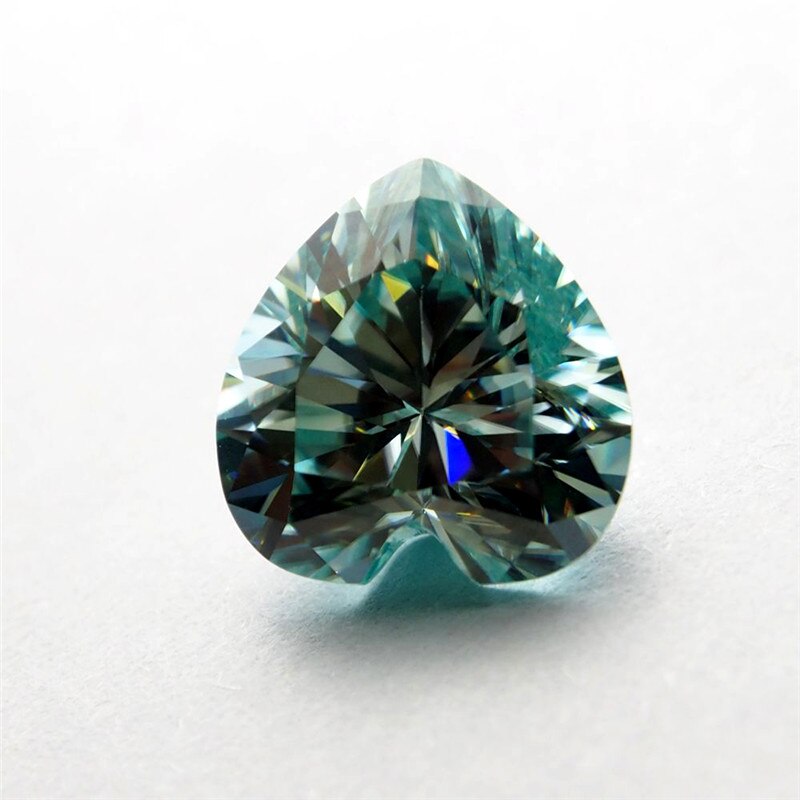 6*6mm 0.7 Carat Groene kleur Moissanite hart Brilliant cut Sic materiaal vergelijkbaar met diamant