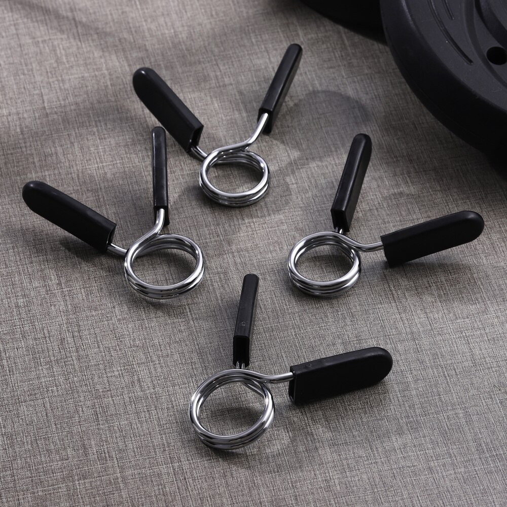 CLISPEED 4PCS 25mm/28mm Dumbbell Barbell Clamps Spring Clip Collars for Powerlifting Cross Fit Weightlifting Gym