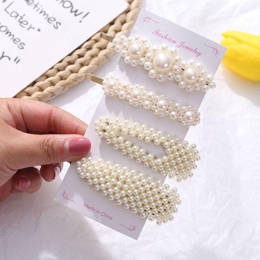Clip de perla para el cabello para mujer, pasador de pelo con forma de corazón, horquilla de ajuste, , Accesorios para peinados,
