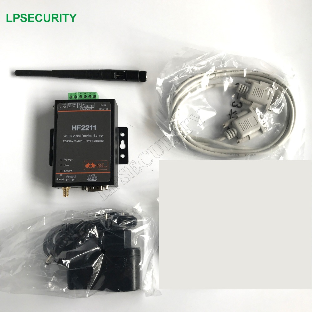 WideDC Input 5~36VDC Modbus TCP / RTU Inter RS422 / RS232 / 485 to Wi-Fi Model HF2211