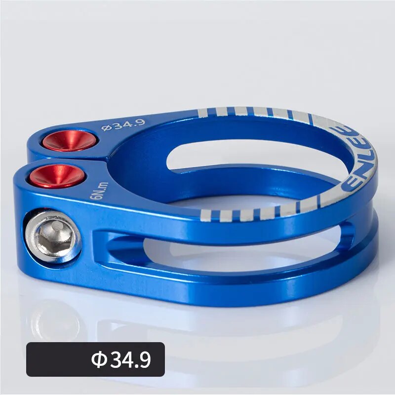 ENLEE-abrazadera para tija de sillín de bicicleta, aleación de aluminio CNC, abrazadera para tija de sillín de ciclismo, piezas de bicicleta de 31,8 MM y 34,9 MM, accesorios para tija de sillín: Gris claro