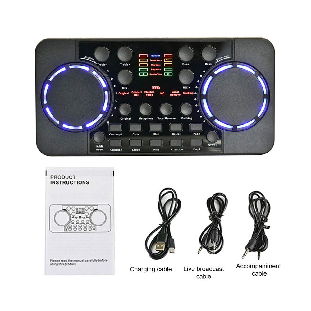 Pc sound card, voice mixer, broadcast studio, singing, noise reduction, external bluetooth compatible, 4,0 sound cards: Default Title