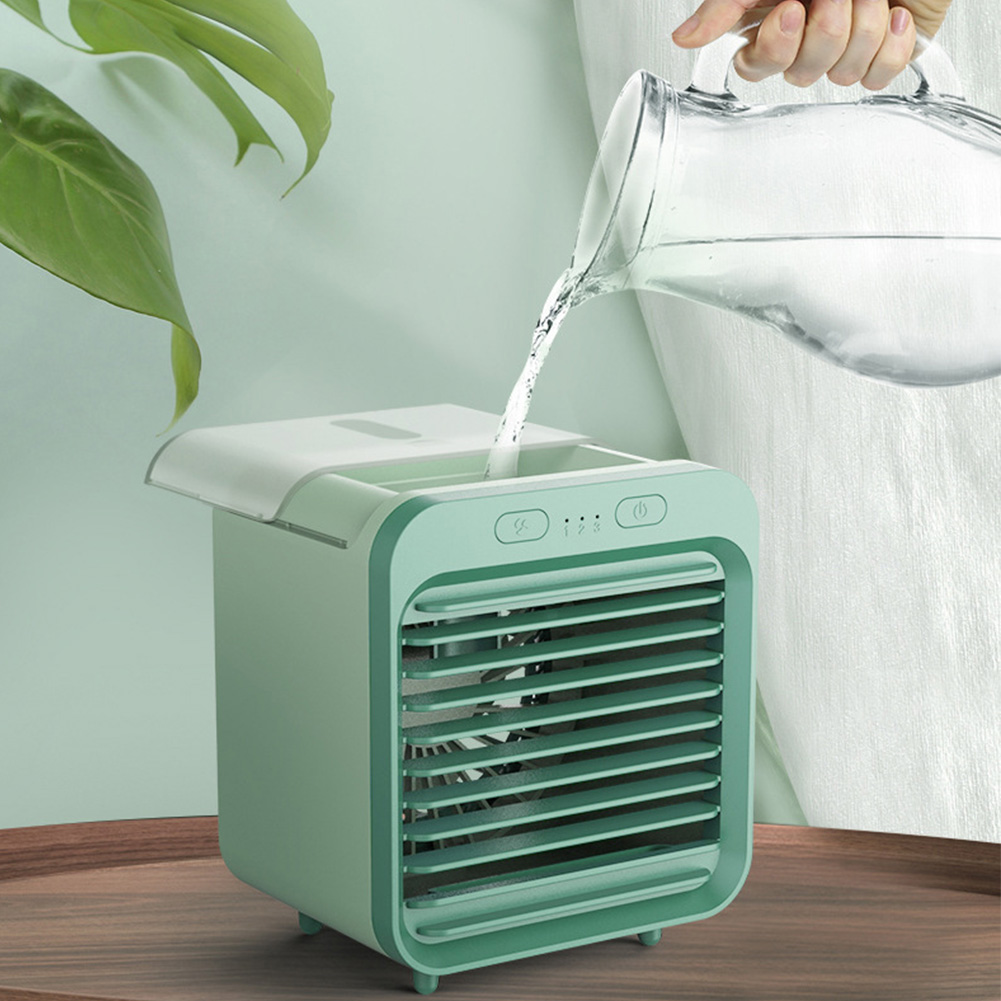 2024 Mini Draagbare Usb Oplaadbare 3 Versnellingen Airconditioner Koeler Ventilator Airconditioner Luchtkoelventilator Kantoor Desktop Ventilator