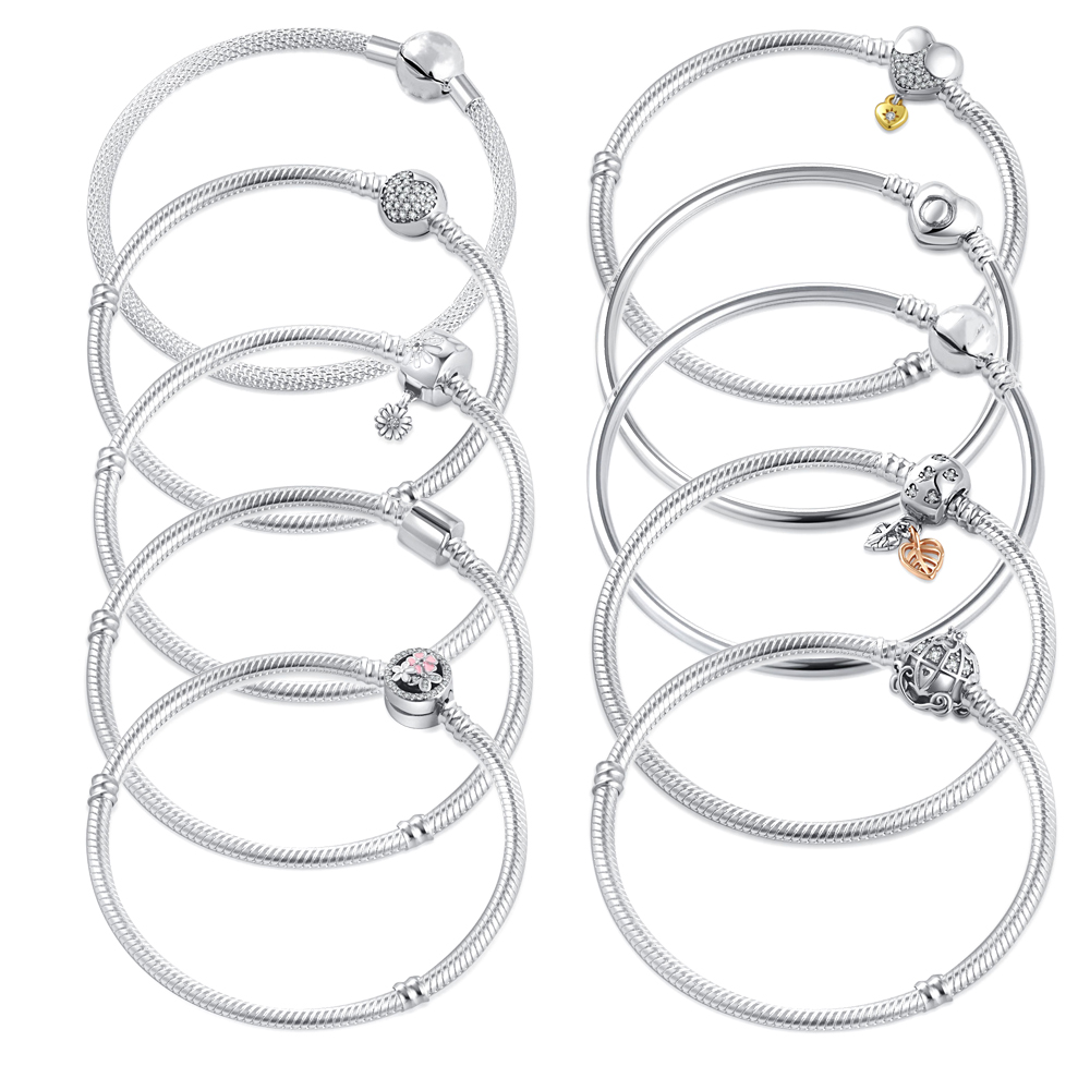 Original Flower Leaf 16~21cm Bracelets Bangles Fit Bead Pendant Dangle Charm DIY Bracelet Women Jewelry