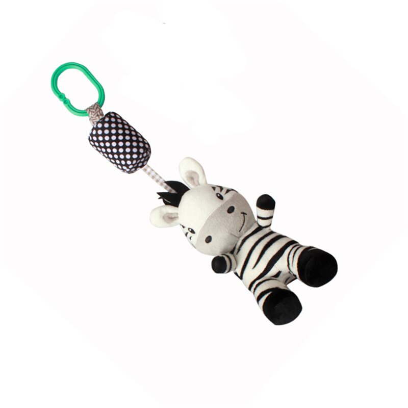 Niedliches, schwarz-weißes zebra-babyspielzeug mit beweglichem anhänger und glöckchen – ein echter hingucker!