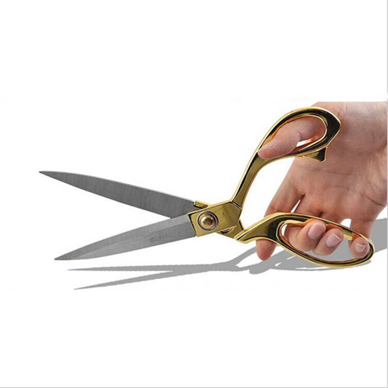 10.5'' Gold Sewing Cut Craft Fabric Dressmaking Scissor Upholstery Tool Textile Leather denim Cutter Tailor Shear Pinking