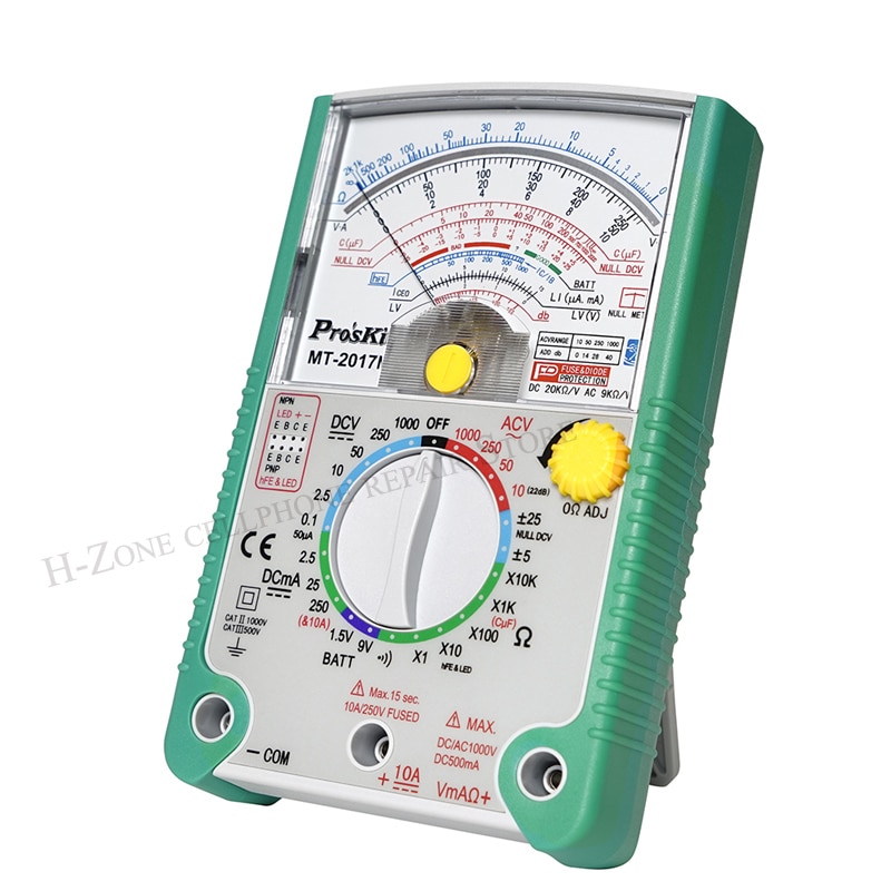 Proskit MT MT AC/DC Analog Graph Zeiger Multimeter Amperemeter Widerstand Kapazität Diode Volt Ampere Ohm hFE LED Meter